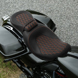 C.C. RIDER Touring Seat Two Piece 2 Up Seat Low Profile Driver Passenger Seat For Road Glide Street Glide Road King, 2009-2023