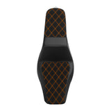 C.C. RIDER Softail Step Up Seat 2 up Seat Alcantara Lattice Stitching For Softail Standard Street Bob FXBB Standard FXST, 2018-2024