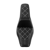 C.C. RIDER Softail Step Up Seat 2 Up Seat Diamond Stitching For Softail Street Bob FXBB Standard FXST Models 2018-2024