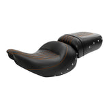 C.C. RIDER Indian Seat 2 Piece 2 Up Seat Lattice Stitch Studs Design For Indian Chieftain Dark Horse Chieftain Limited Chieftain Elite, 2014-2023