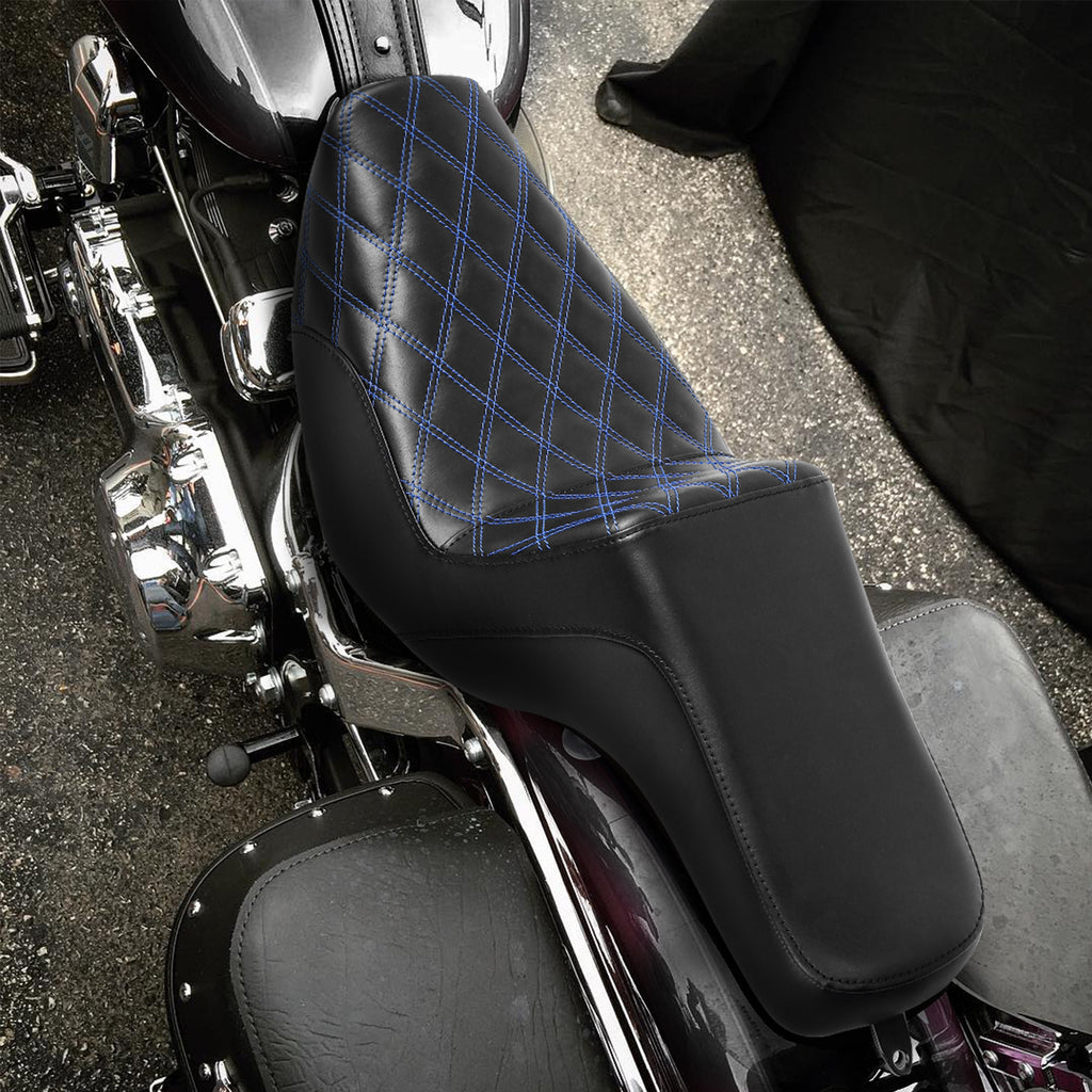 C.C. RIDER Dyna Step Up Seat 2 up Seat Lattice Stitching Motorcycle Seats For Low Rider Fat Bob FXD/FXDWG, 2006-2017