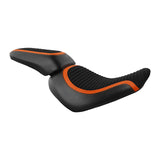 C.C.RIDER Softail Passenger And Driver Alcantara Motorcycle Seat Tuck & Roll Two Pieces Seat For Harley Fatboy 114 FLFB FLFBS, 2018-2024