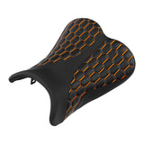 C.C. RIDER GSX-R750 GSX-R600 Front And Rear Seat Fit For SUZUKI GSXR750 GSXR600 Orange Honeycomb Stitch , 2006-2007