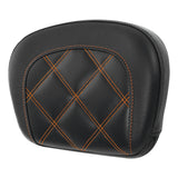 C.C. RIDER Touring Seat Driver Passenger Seat With Backrest For Harley Touring Street Glide Road Glide Electra Glide, Black Orange, 2008-2023