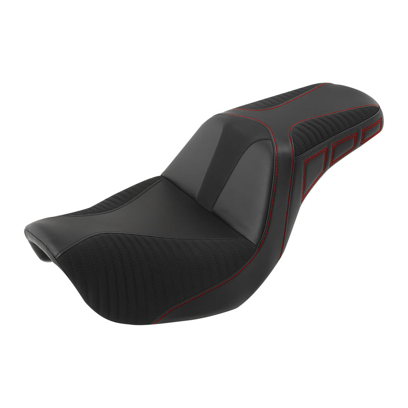 C.C. RIDER Dyna Step Up Seat 2 up Seat Alcantara Motorcycle Seats For Dyna Low Rider Fat Bob FXD/FXDWG, 2006-2017