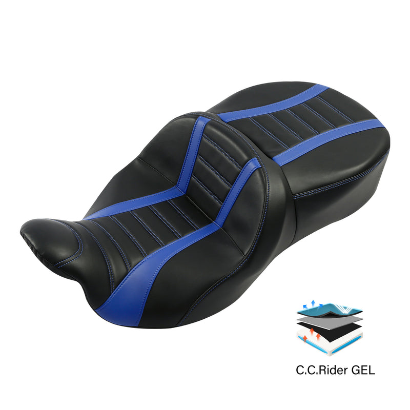 Gel Seat C.C. RIDER Touring Driver Passenger Seat For Harley CVO Road Glide Electra Glide Street Glide Road King, 2009-2023