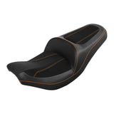 C.C. RIDER Indian Seat One Piece 2 Up Seat Orange Stitching Alcantara Seat For Indian Chieftain Models, 2014-2024