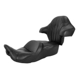 C.C. RIDER Touring Seat Driver Passenger Seat With Backrest For Harley CVO Road Glide Electra Glide Street Glide Road King, Black, 2014-2023