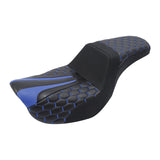 C.C. RIDER Dyna Step Up Seat 2 up Seat Honeycomb Stitching For Dyna Low Rider Fat Bob FXD/FXDWG, 2006-2017
