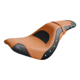 C.C. RIDER Softail Seat 2 up Driver And Passenger Seat Chopper Seats Street Bob 114 FXBB 2018-2023 Black Orange