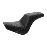C.C. RIDER Softail Step Up Seat 2 Up Seat Diamond Stitching For Softail Street Bob FXBB Standard FXST Models 2018-2024