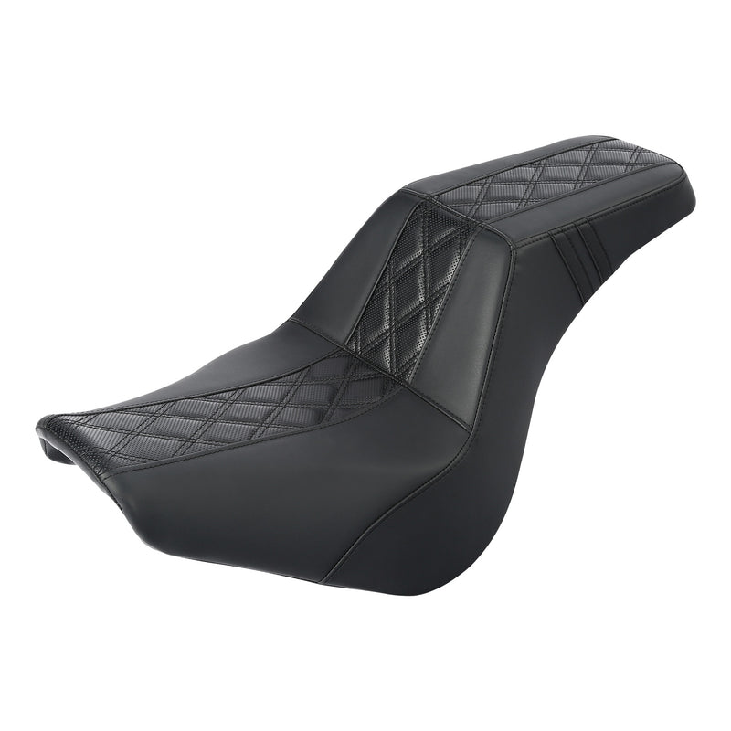 C.C. RIDER Softail Step Up Seat 2 up Seat Lattice Stitching For Softail Standard Street Bob FXBB Standard FXST, 2018-2025