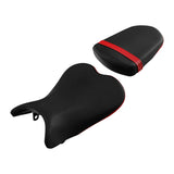 C.C. RIDER GSX-R750 GSX-R600 Front And Rear Seat Fit For SUZUKI GSXR750 GSXR600 Black Red Stitch, 2006-2007