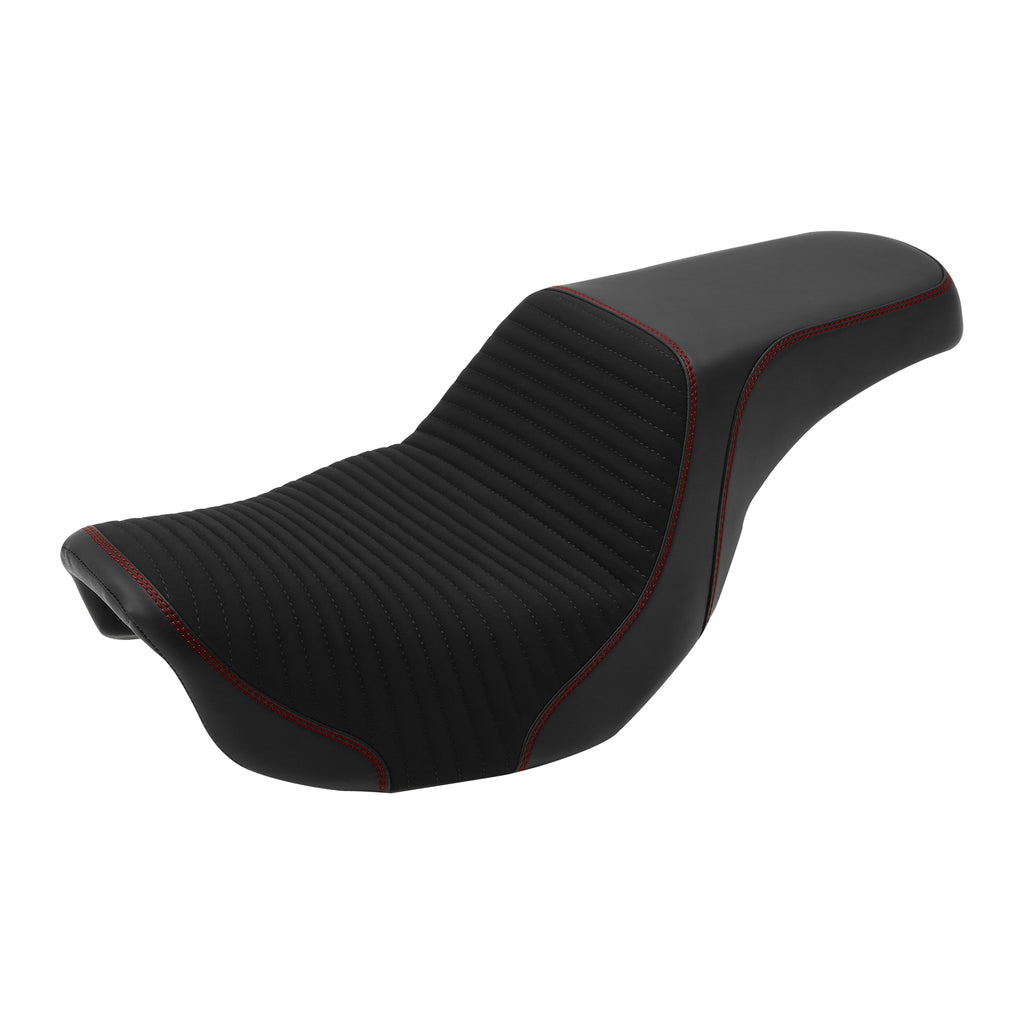 C.C. RIDER Dyna Step Up Seat 2 up Seat Alcantara Motorcycle Seats For Dyna Low Rider Fat Bob FXD/FXDWG, 2006-2017