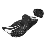 C.C. RIDER Touring Seat Driver Passenger Seat With Backrest For Harley Touring Street Glide Road Glide Electra Glide, Black White, 2008-2023