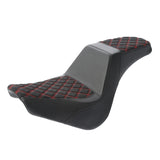 C.C. RIDER Softail Step Up Seat 2 up Seat Alcantara Lattice Stitching For Softail Standard Street Bob FXBB Standard FXST, 2018-2024
