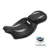 Gel Seat C.C. RIDER Touring Seat Low Profile Driver Passenger Seat For Road Glide Street Glide Road King, 2009-2023