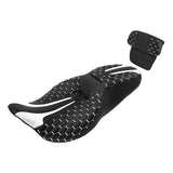 C.C. RIDER Touring Seat Driver Passenger Seat With Backrest For Harley Touring Street Glide Road Glide Electra Glide, Black White, 2008-2023