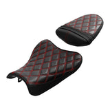 C.C. RIDER GSX-R1000 Front And Rear Seat Fit For SUZUKI GSXR1000 Red Lattice Stitch, 2007, 2008