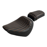 C.C. RIDER Softail Seat Driver And Passenger Seat 2 Up Seat Motorcycle Seats Cover For Street Bob Softail Standard FXBB FXST Black Orange 2018-2024