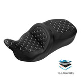 Gel Seat C.C. RIDER Touring Seat 2 Up Seat Driver Passenger Seat For Harley CVO Road Glide Electra Glide Street Glide Road King, 2009-2023