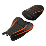 C.C. RIDER GSX-R1000 Front And Rear Seat Fit For SUZUKI GSXR1000 Black Orange Carbonfiber, 2007, 2008