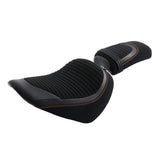 C.C. RIDER Softail Seat Driver And Passenger Seat 2 Up Seat For Street Bob Softail Standard FXBB FXST Black Orange 2018-2024