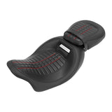 C.C. RIDER Touring Seat Two Piece 2 Up Seat Low Profile Driver Passenger Seat For Road Glide Street Glide Road King, 2009-2023