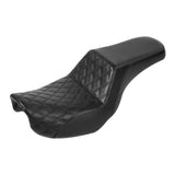 C.C. RIDER Dyna Step Up Seat 2 up Seat Black Lattice Stitching For Low Rider Fat Bob FXD/FXDWG, 2006-2017