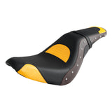 C.C. RIDER Softail Seat 2 up Driver And Passenger Seat Chopper Seats Street Bob 114 FXBB 2018-2023 Black Yellow