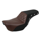 C.C. RIDER Dyna Step Up Seat 2 up Seat For Fat Bob FXD/FXDWG Lattice Stitching Studs Design, 2006-2017