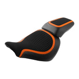 C.C.RIDER Softail Passenger And Driver Alcantara Motorcycle Seat Tuck & Roll Two Pieces Seat For Harley Fatboy 114 FLFB FLFBS, 2018-2024
