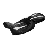 C.C. RIDER Touring Seat Two Piece 2 Up Seat Low Profile Driver Passenger Seat For Road Glide Street Glide Road King, 2009-2023