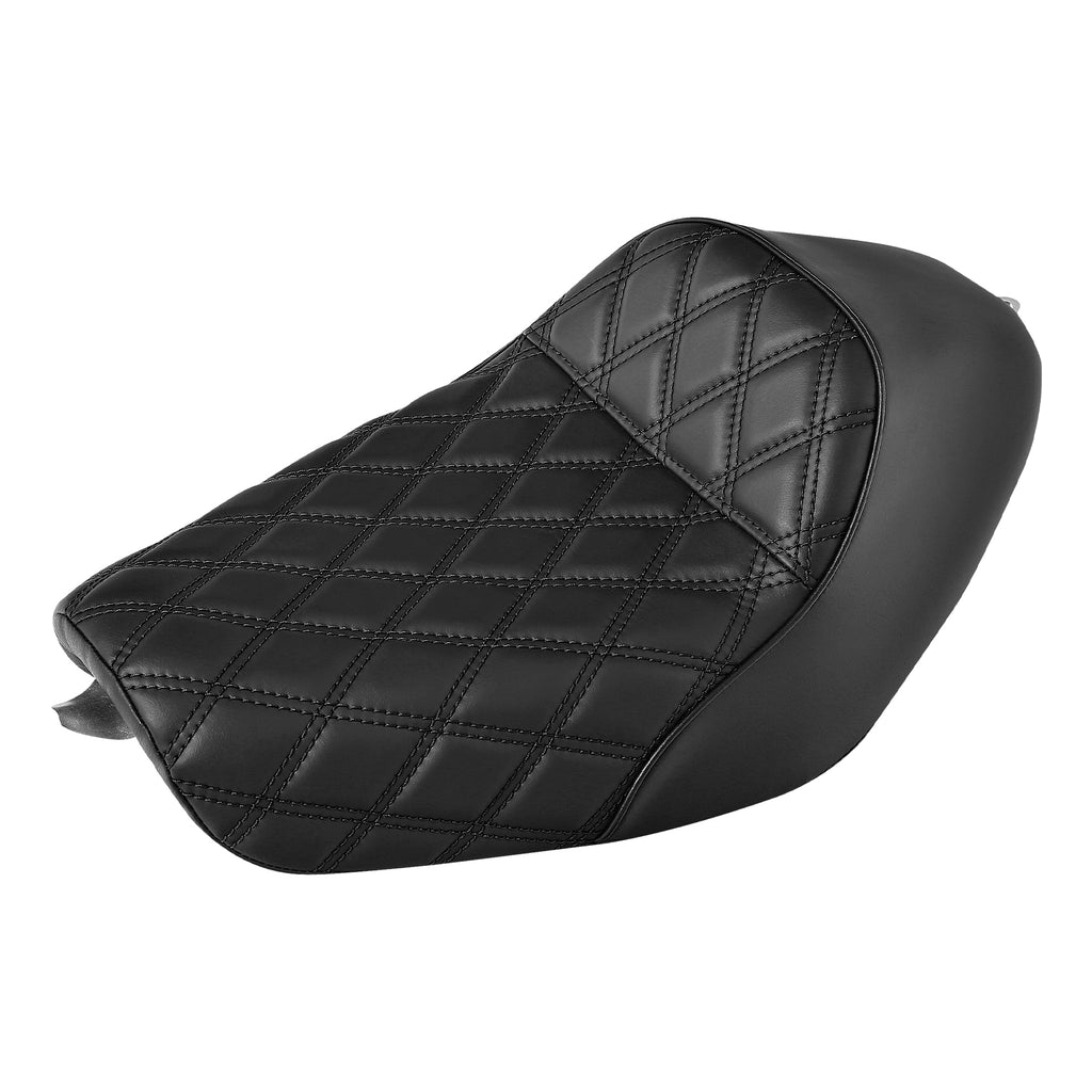 Cobra Style Sportster Motorcycle Seat Black Distressed Leather Diamond  Pleat 48