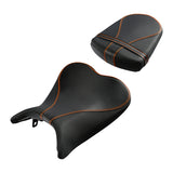 C.C. RIDER GSX-R750 GSX-R600 Front And Rear Seat Fit For SUZUKI GSXR750 GSXR600 Black Orange Stitch, 2006-2007