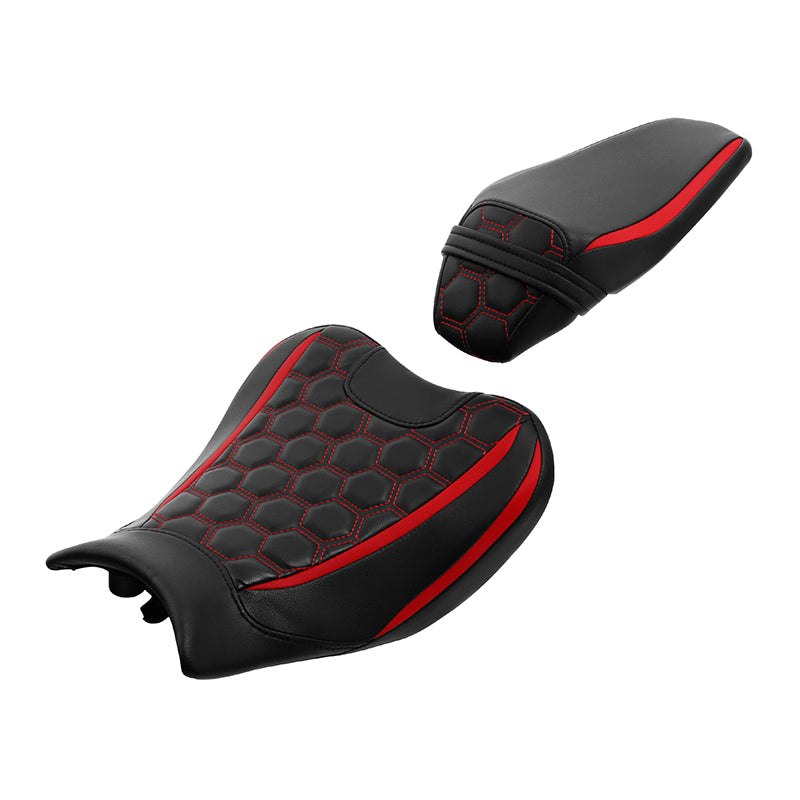 C.C. RIDER Z900 Front And Rear Red Honeycomb Seat Fit For Kawasaki Z900, 2017-2023