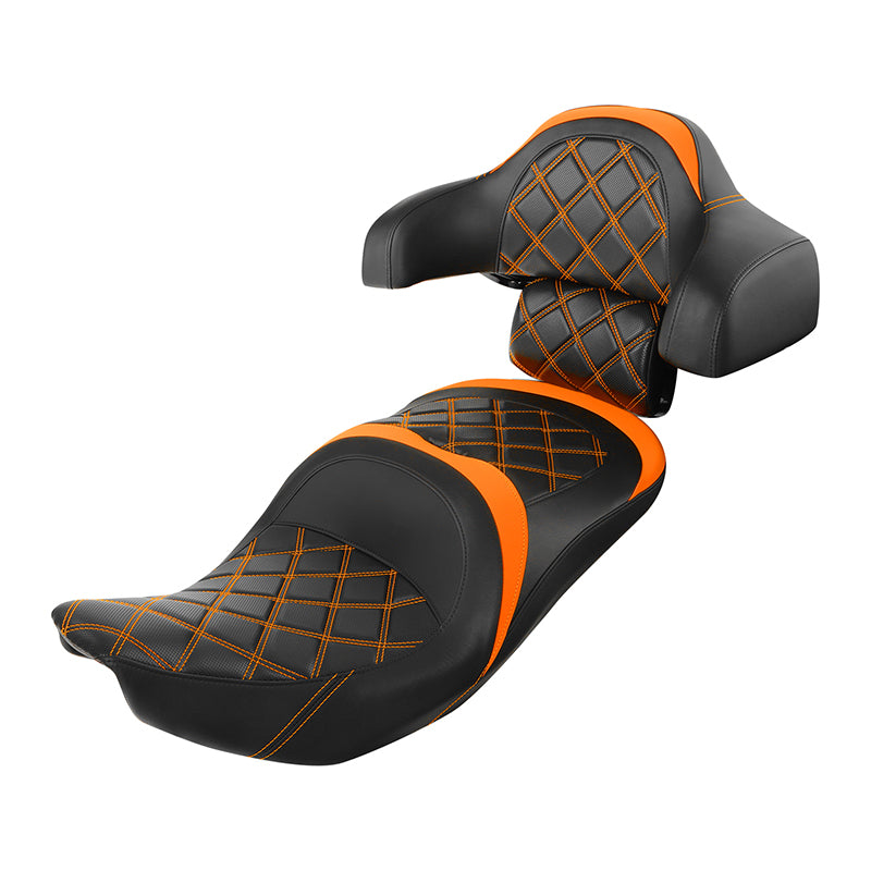 C.C.RIDER Indian Chieftain 2 Up Seat Touring Motorcycle Seat With Passenger Backrest Pad,2014-2025