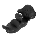 C.C. RIDER Touring Seat Driver Passenger Seat With Backrest For Harley CVO Road Glide Electra Glide Street Glide Road King, Black, 2014-2023