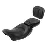 C.C. RIDER Touring Seat Two Piece Low Profile Driver Passenger Seat With Backrest For Road Glide Street Glide Road King, Black, 2009-2024