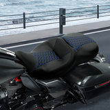 C.C. RIDER Touring Seat 2 Up Seat Driver Passenger Seat Homeycomb For Harley CVO Road Glide Electra Glide Street Glide Road King, 2009-2023