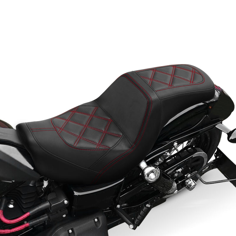 C.C. RIDER Dyna Step Up Seat 2 up Seat Diamond Stitching For Dyna Low Rider Fat Bob FXD/FXDWG, 2006-2017