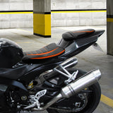 C.C. RIDER GSX-R1000 Front And Rear Seat Fit For SUZUKI GSXR1000 Black Orange Carbonfiber, 2007, 2008