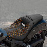 C.C. RIDER Indian Scout 2 Up Seat Driver Passenger Sport Seat Honeycomb Stitching For Indian Scout Sixty 100th Aniversary Scout ABS, 2015-2024