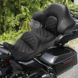 C.C. RIDER Touring Seat Driver Passenger Seat With Backrest For Harley CVO Road Glide Electra Glide Street Glide Road King, Black, 2014-2023