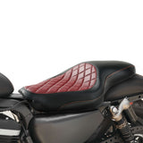 C.C. RIDER Sportster Burgundy Seat 2 up Seat Iron 883 Iron 1200 XL883 XL1200 Bobbor Seat, 2004-2023