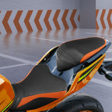 C.C. RIDER Ninja 400 Z400 Front And Rear Seat Fit For Kawasaki Ninja400 Black Orange Carbon Fiber, 2018-2024