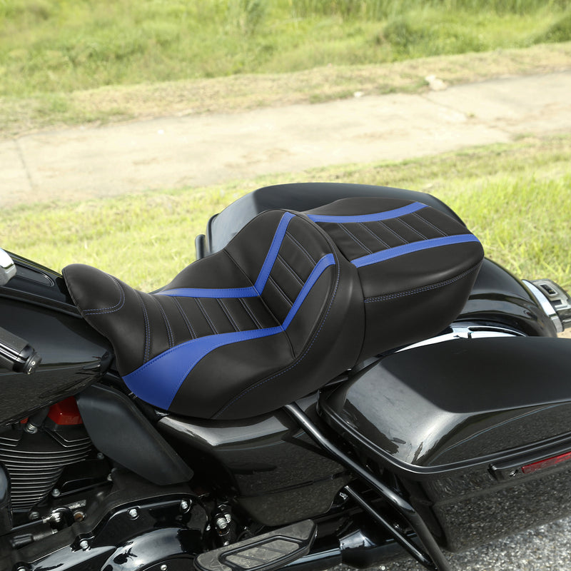 Gel Seat C.C. RIDER Touring Driver Passenger Seat For Harley CVO Road Glide Electra Glide Street Glide Road King, 2009-2023
