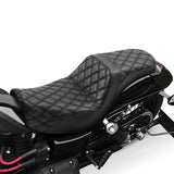 C.C. RIDER Dyna Step Up Seat 2 up Seat Diamond Stitching For Dyna Low Rider Fat Bob FXD/FXDWG, 2006-2017