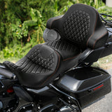 C.C. RIDER King Passenger Backrest King Tour Pack Trunk Backrest For Touring Road Glide Electra Glide Street Glide Road King, 2014-2023