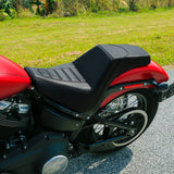 C.C. RIDER Softail Step Up Seat 2 up Seat Carbon Fiber For Softail Street Bob FXBB Standard FXST Models 2018-2024